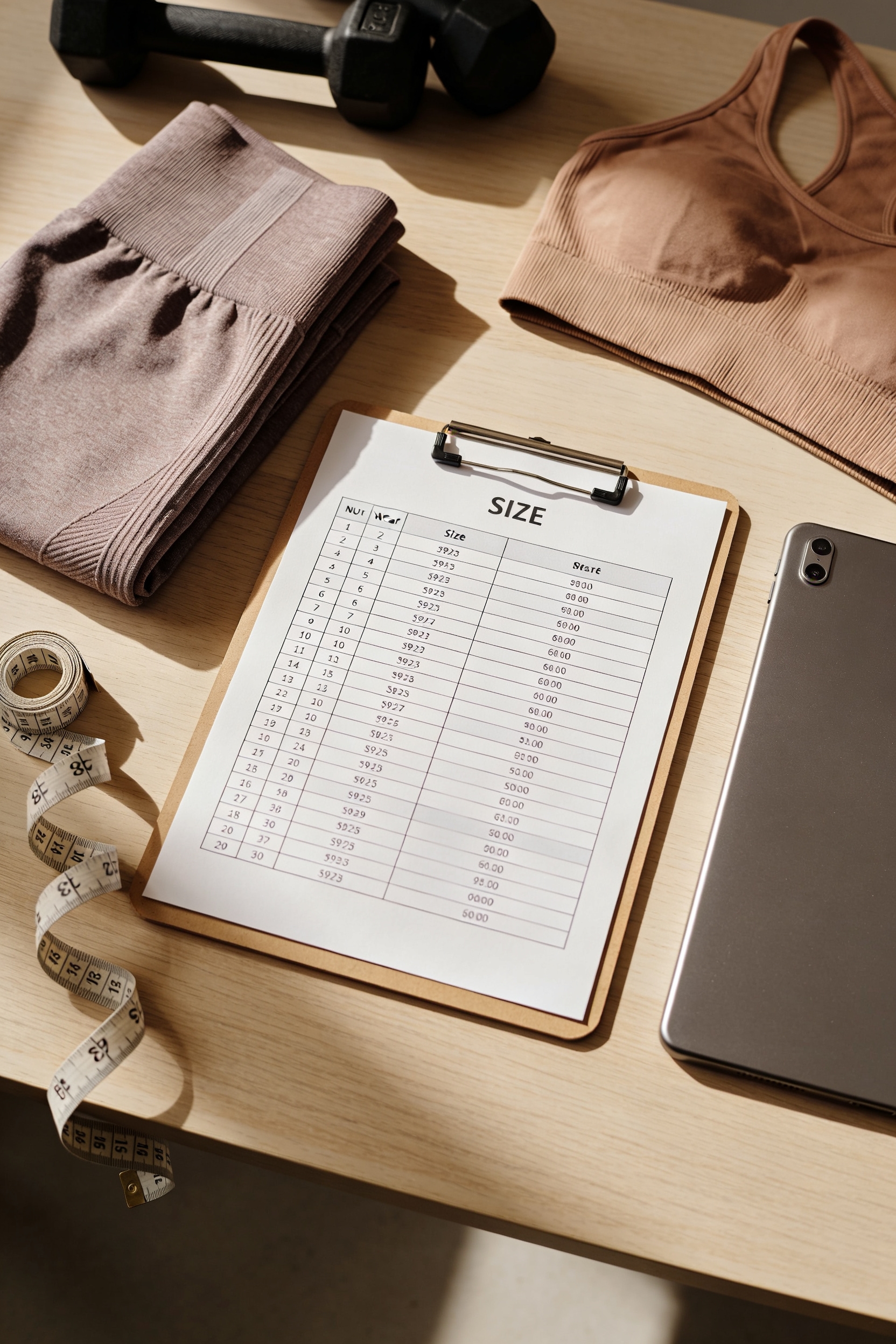 comprehensive gym wear size guide