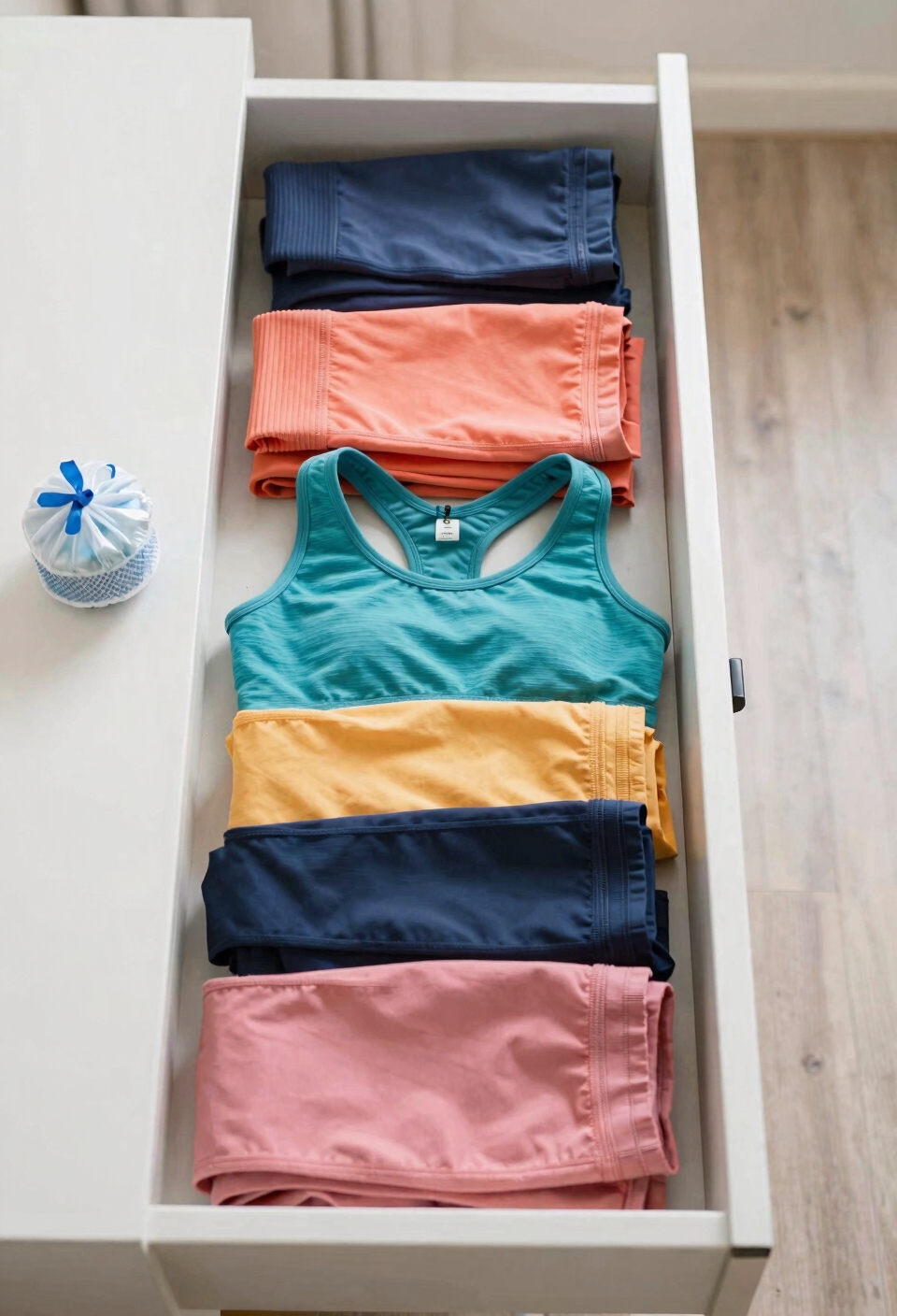 vertical folding for gymwear
